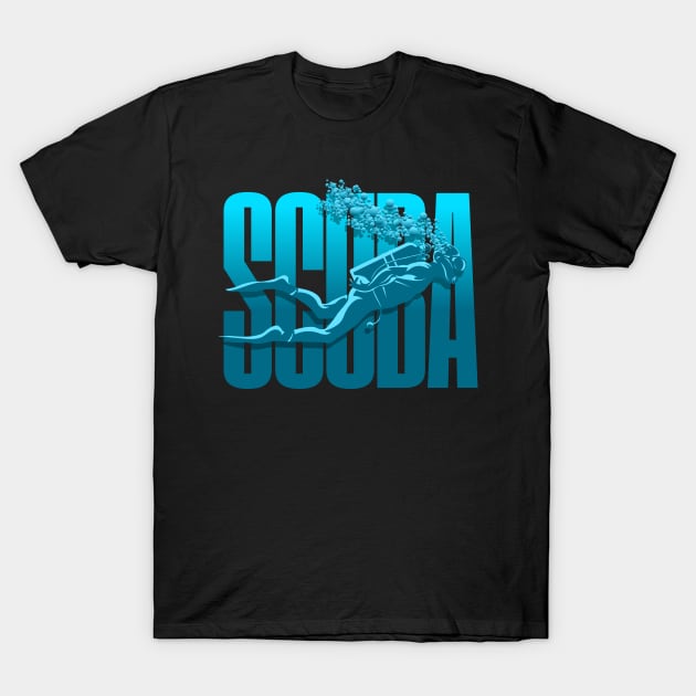 Scuba Diving Reef Diving Freediving Spearfishing designs product T-Shirt by Vector Deluxe